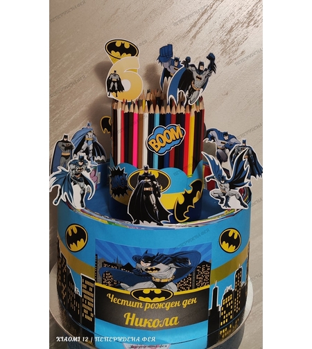 Торта от книжки и моливи БАТМАН 12 / Batman