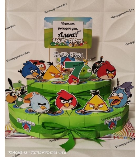 Картонена торта Енгри Бърдс 1 / Angry Birds 1