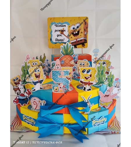 Картонена торта  СПОНДЖ БОБ 3 / SPONGE BOB 3
