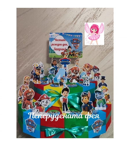 Картонена торта ПЕС ПАТРУЛ 8 / Кучешки патрул 8 / Paw Patrol 8