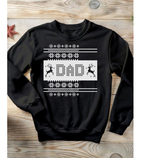 Коледен суичър за татко „DAD“ с елени