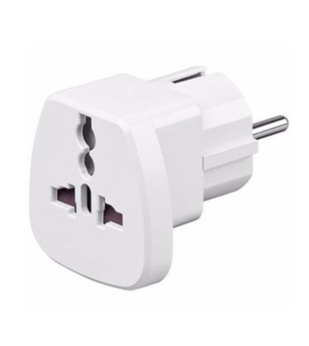Преходник Plug Adapter UK / US to Europe,Бял