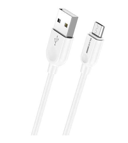 Кабел USB - Micro USB,1м, в кутия, 2.4A, Бял