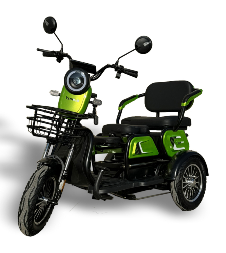 Електрическа двуместна триколка С1 | Зелена, 1500W, 48/20Аh