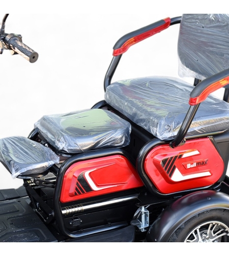 Електрическа двуместна триколка С1 | Червена, 1500W, 48/20Аh