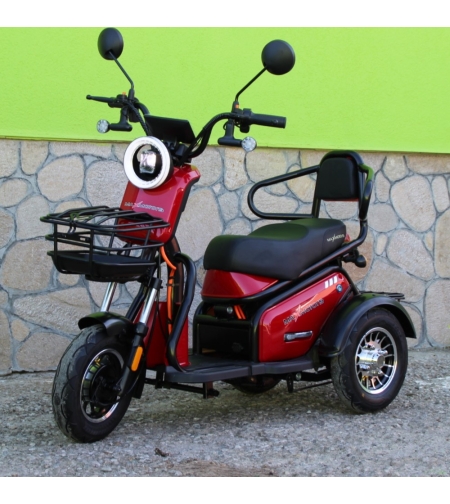 Двуместна електрическа триколка MaxMotors Pudding 1800W-48V-20Ah RED