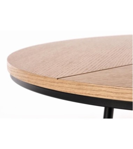 Холна маса KARIDA кръгла натурален дъб/черно