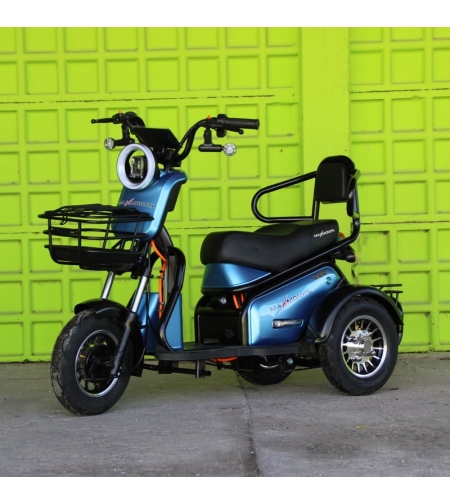 Двуместна електрическа триколка MaxMotors Pudding 1800W-48V-20Ah-BLUE