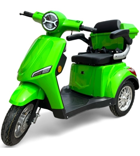 Електрическа триколка В1 | Зелена, 1500W, 5 батерии, 2024