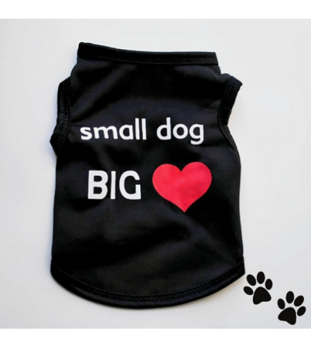Дрешка Small dog big heart - черна