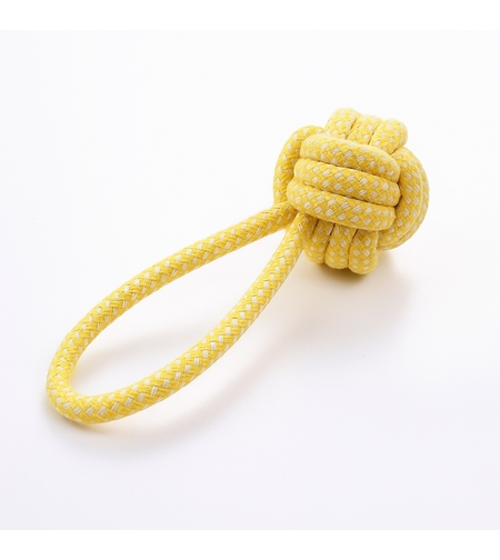 Плетена играчка с топка от въже за кучета