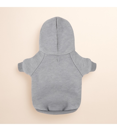 Спортно-елегантна дрешка с качулка за кучета - сива