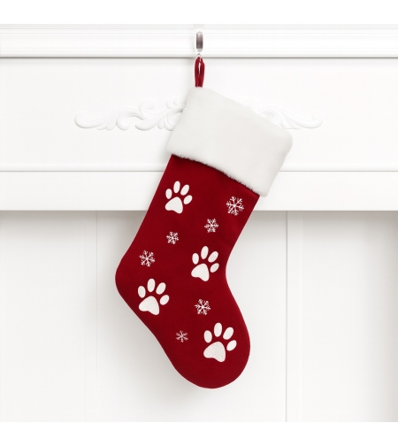 Коледен чорап на лапички за кучета и котки