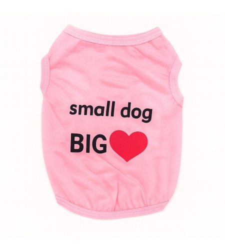 Стилна дрешка Small dog big heart за кучета - розова