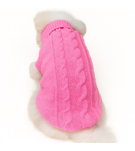 Фин пуловер за кучета - розов