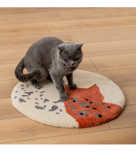Ръчно изработено килимче за котки LEOPARD-TERRACOTTA