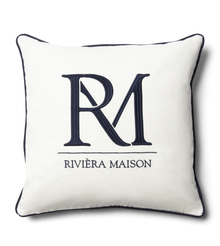 Възглавница RM Monogram,бяла,50см/50см