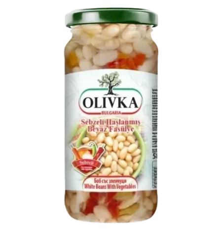 ОЛИВКА БЯЛ БОБ СЪС ЗЕЛЕНЧУЦИ 580Г