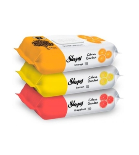 SLEEPY мокри кърпи цитрус (грейпфурт,лимон,портокал)120бр