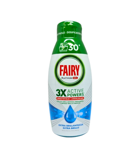 FAIRY platinum гел за съдомиялна машина, All in One, Океан, 30 измивания, 600мл