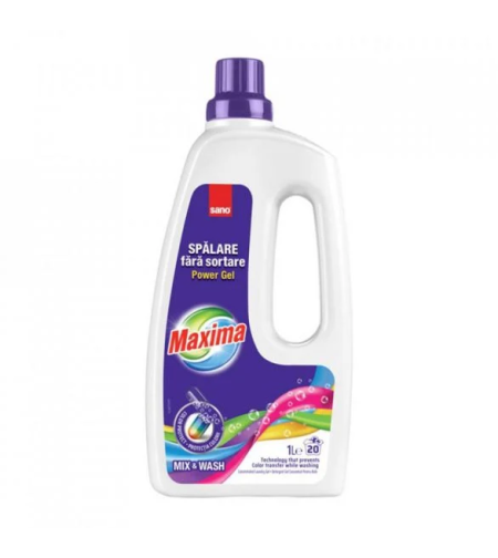 SANO MAXIMA MIX&WASH Гел за пране, 20 пранета-1 литър.