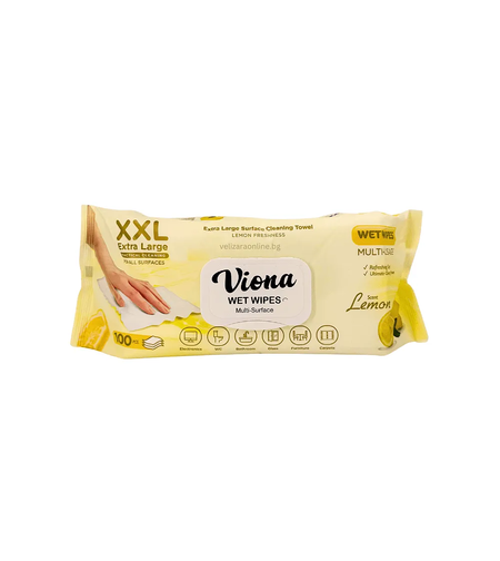 Универсални мокри кърпи с капак ВИОНА , Lemon 100бр.