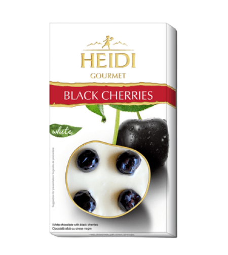 HEIDI шоколад ГУРМЕ ПЛОД - бял черна череша