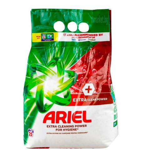 Прахообразен автоматичен перилен препарат - Ariel + Extra Clean Power-25пр.