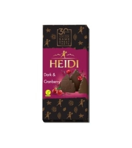 HEIDI тъмен шоколад с червена боровинка