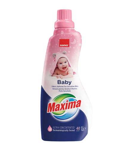 Омекотител Sano Maxima Baby, 1 литър, 40 пранета
