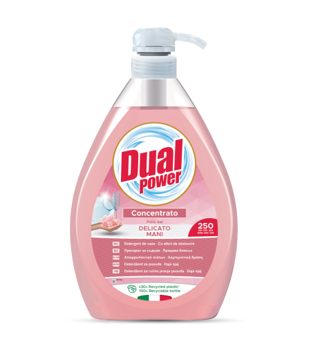 Почистващ препарат за съдове Dual Power Delicato, 1 литър