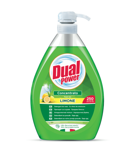 Почистващ препарат за съдове Dual Power Limone, 1 литър