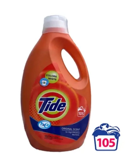 Течен перилен препарат Tide, за бели и цветни дрехи, 5.7 л, 105 пранета