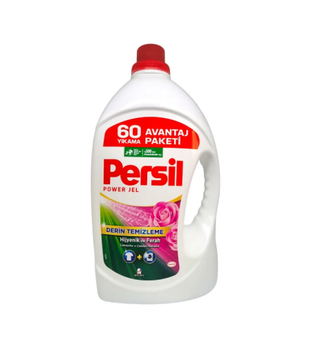 PERSIL течен перилен препарат, 60 пранета, 3900мл, Роза, Универсално пране