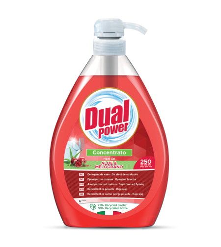 Почистващ препарат за съдове Dual Power Aloe, 1 литър
