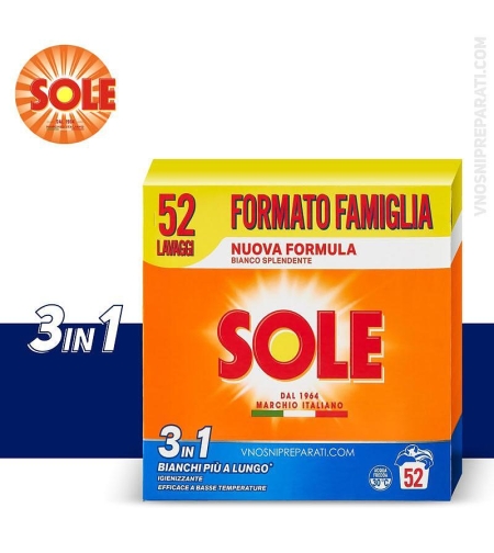 Sole 3in1 Bianchi прах за пране 52 пр