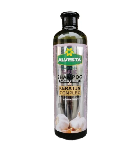 ALVESTA шампоан за коса, Keratin complex, Чесън, Против косопад за бърз растеж, 700мл