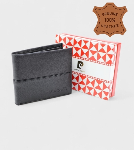 Мъжки портфейл от естествена кожа в черно модел: 8828-129