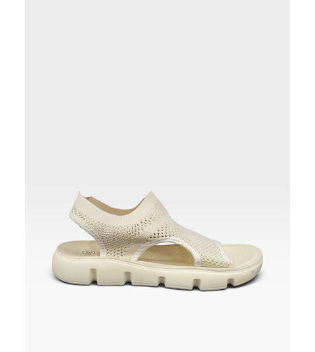 Дамски спортни сандали от плетена материя в бежово 906-4 light beige