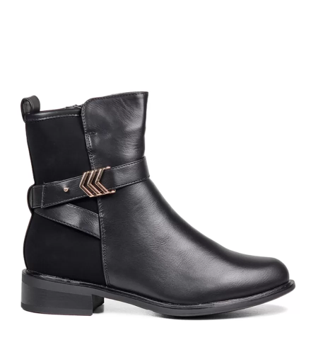 Ежедневни дамски боти от кожа в черен цвят модел: 3505 black