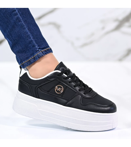 Дамски модни кецове с висока подметка D5741-1 black