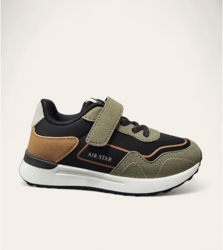 Детски маратонки с велкро лепенка и модерна визия – W014294 Khaki