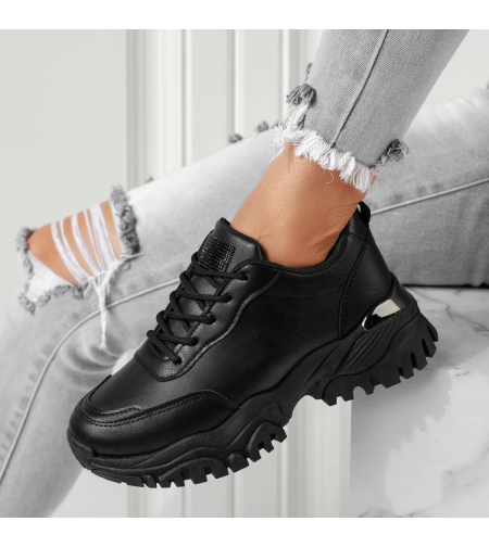 Дамски маратонки с чънки подметка в черен цвят H172 all black