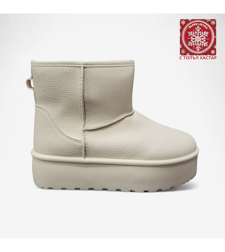 Дамски ботуши тип UGG с топъл хастар бежови SD2913-2 beige