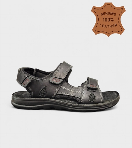 Мъжки кожени чехли в черно HM086-1 black