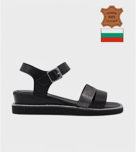 Елегантни черни сандали с платформа 2483-939 nero-krispi