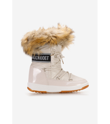 Дамски бежови апрески с пух модел: FF-58 beige