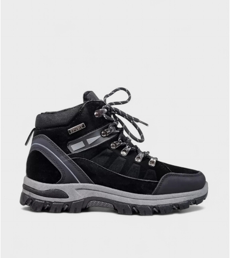 Юношески зимни боти в черно с дебела подметка и страничен цип – B2282-1