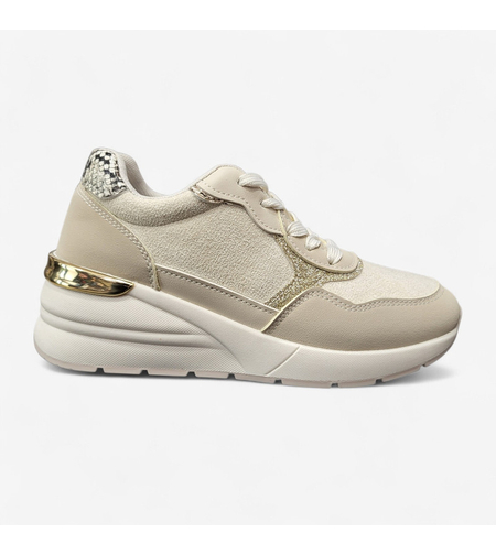 Дамски спортни обувки на платформа W014221 beige