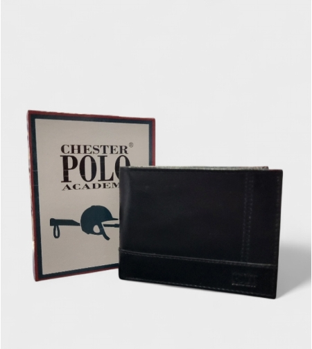 Луксозен мъжки портфейл от естествена кожа Chester Polo Academy